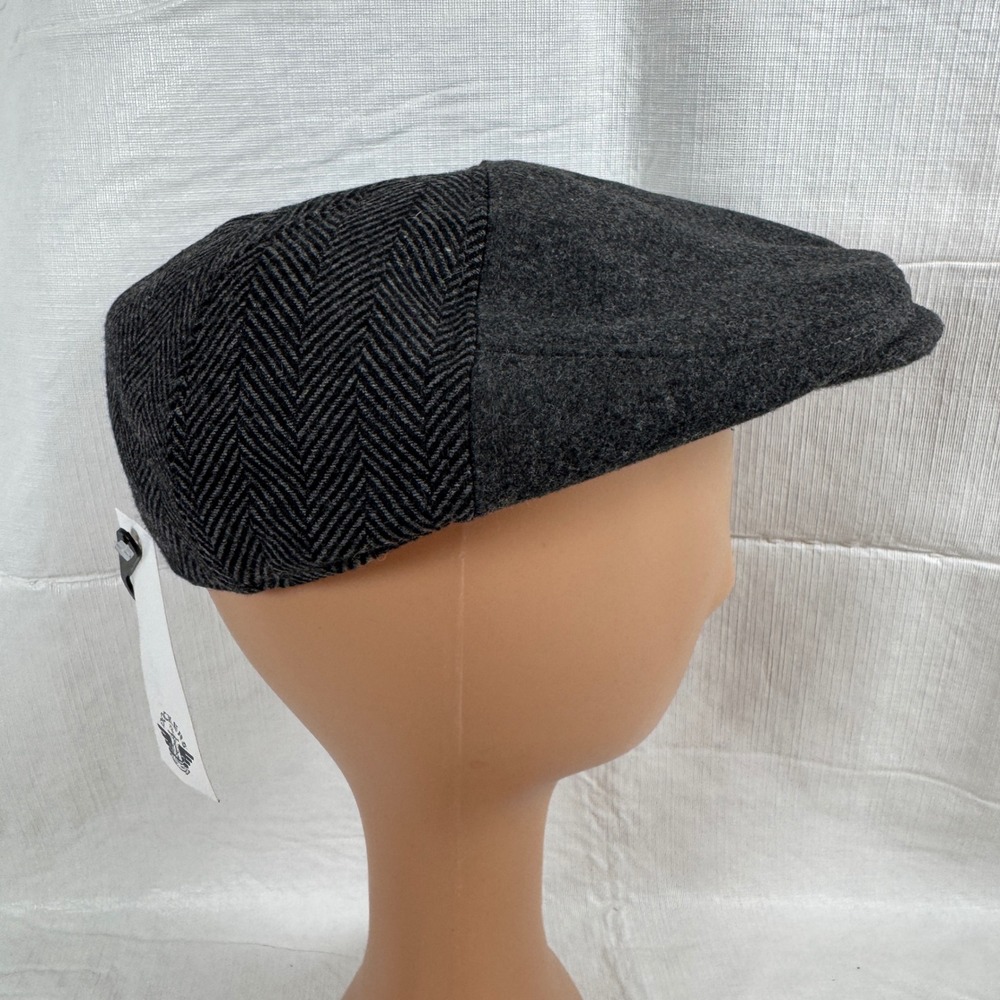 NWT Dockers Mens Newsboy Charcoal Gray Herringbone Ivy Flat Cap Hat S/M - Picture 5 of 8